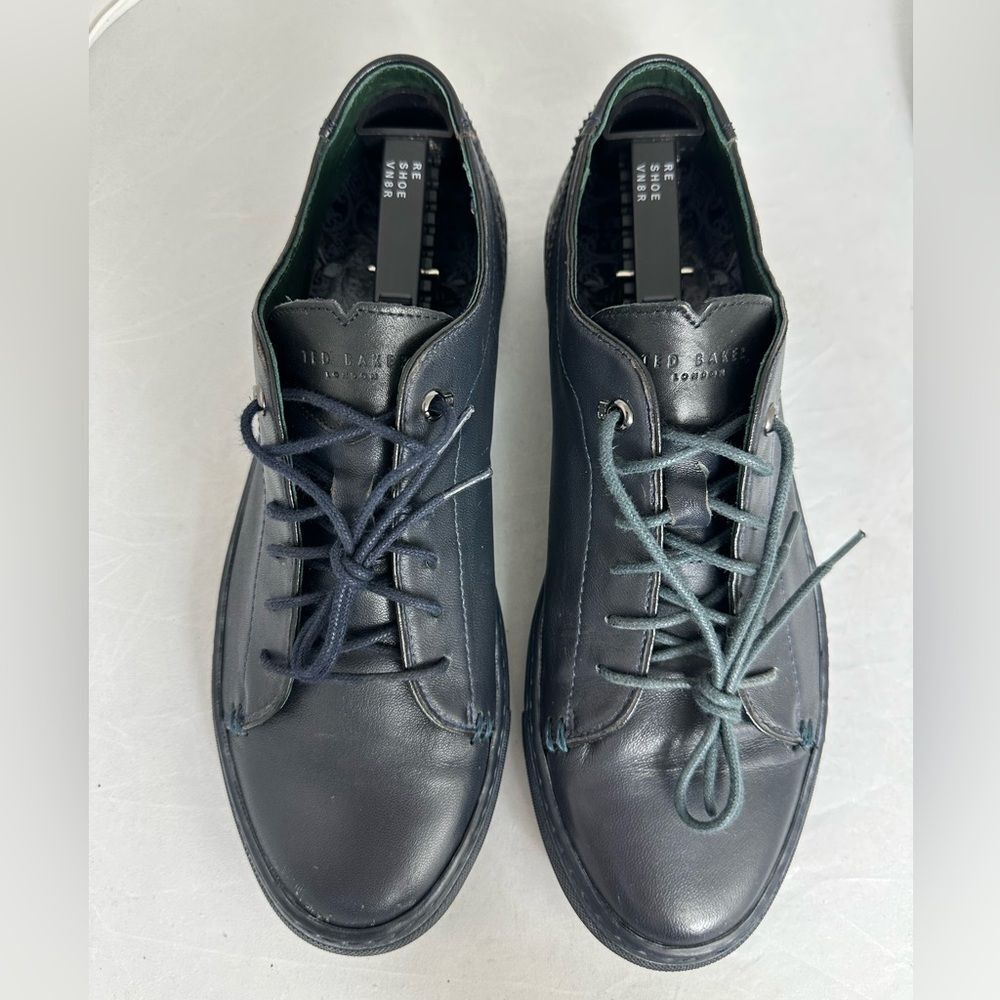 Ted Baker London Men's Leather Blue Black Casual Oxford Dress Sneakers Sz 8